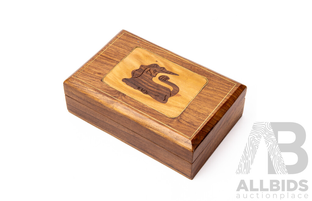 Beautiful Timber Indian Made Velvet Lined Jewellery Box