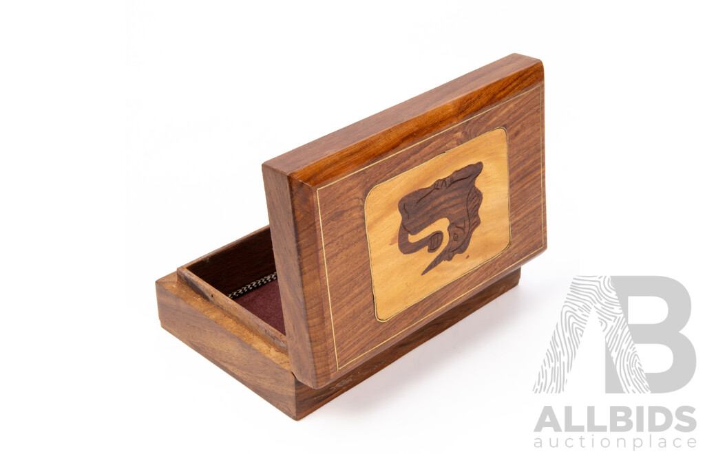 Beautiful Timber Indian Made Velvet Lined Jewellery Box