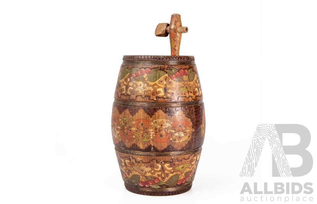 Antique Vintage Painted Barrel