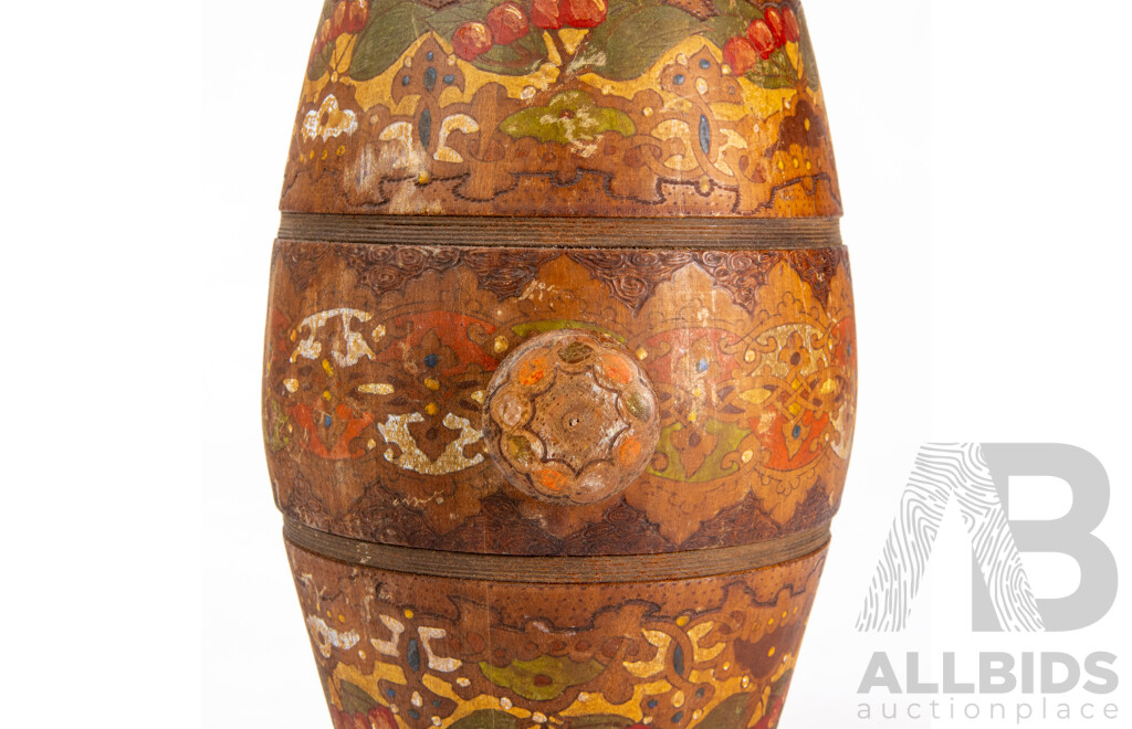 Antique Vintage Painted Barrel