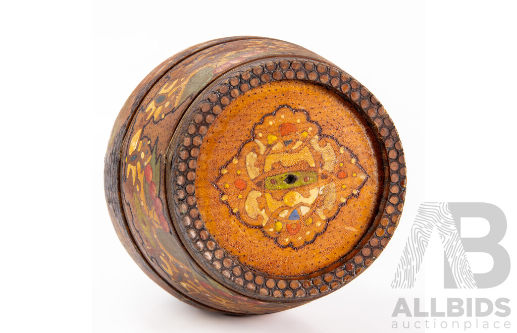 Antique Vintage Painted Barrel