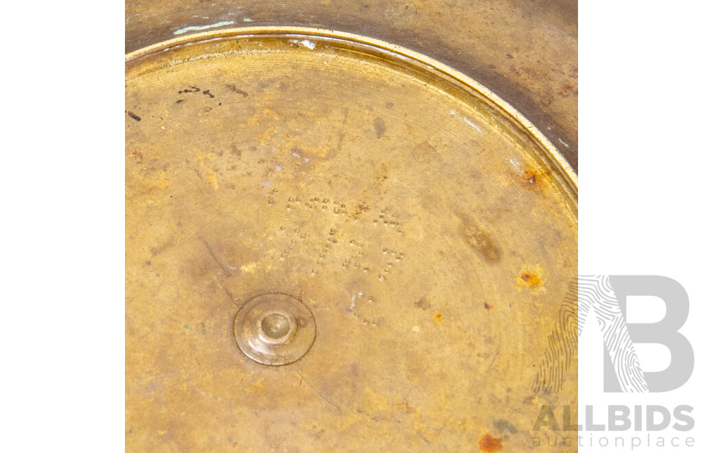 Antique Indian Brass Ashtray And Antique Brass Trinket Dish