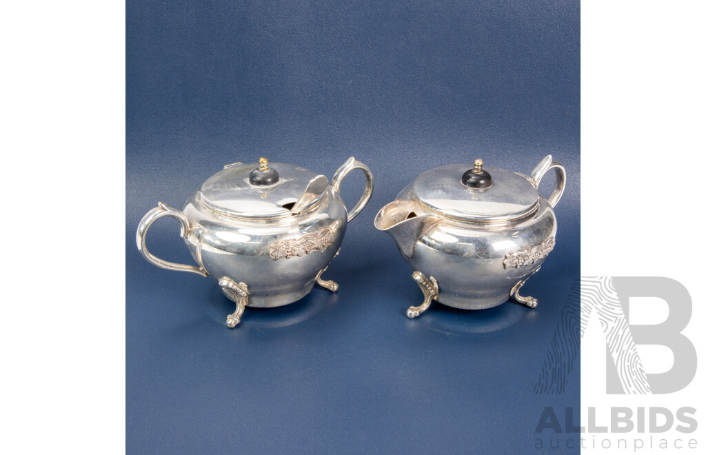 Paramount Silver Plate Sugar Bowl & Milk Jug Set