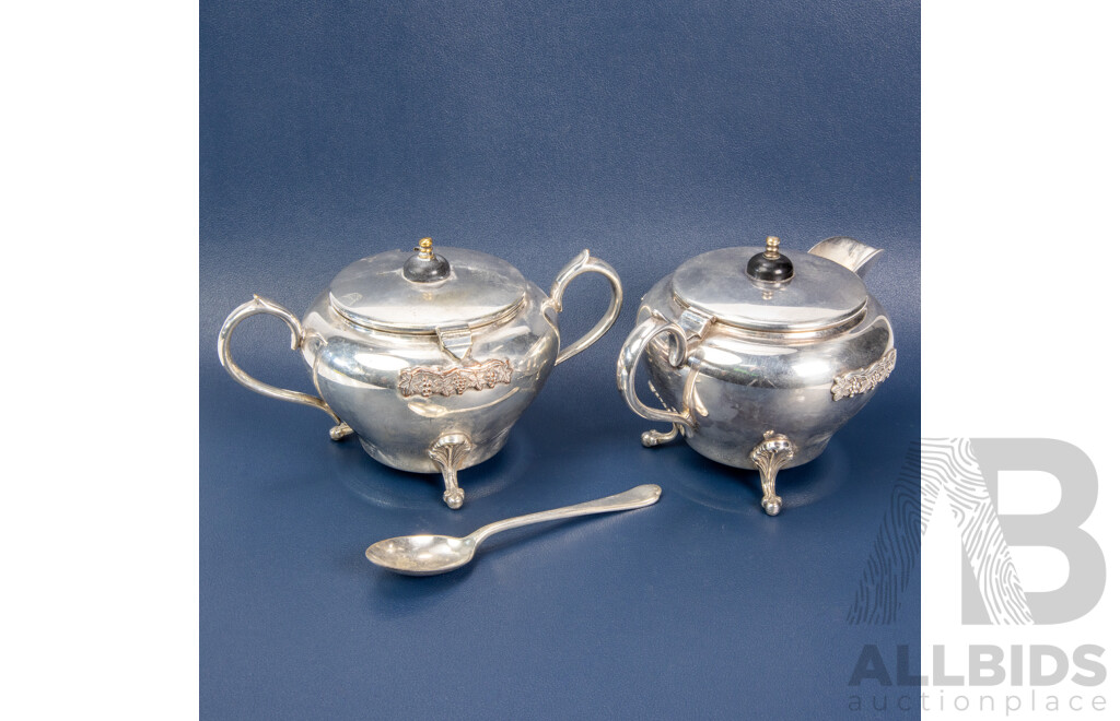 Paramount Silver Plate Sugar Bowl & Milk Jug Set