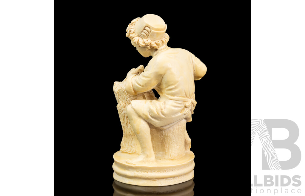 Vintage Gino Ruggeri Italian Figurine, 'Michelangelo as Boy Sculptor'