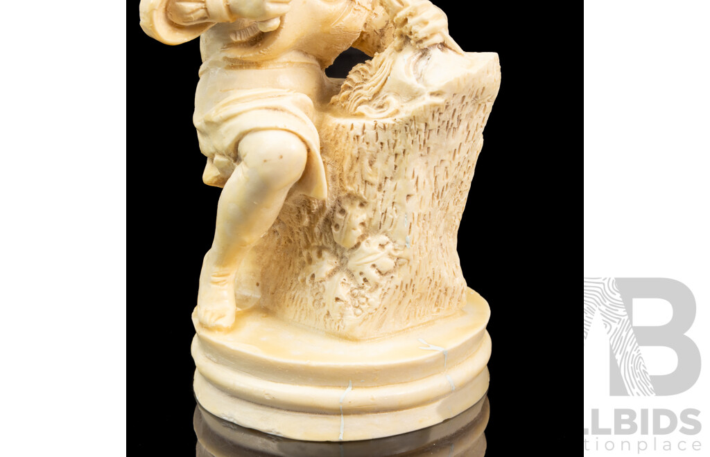 Vintage Gino Ruggeri Italian Figurine, 'Michelangelo as Boy Sculptor'