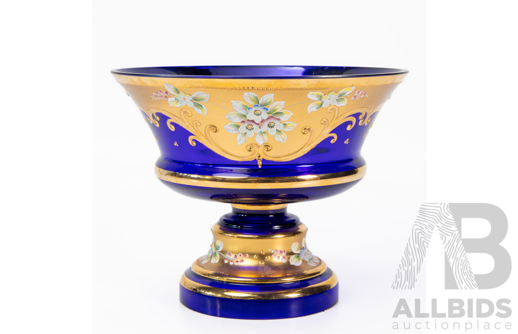 Vintage Bohemia 1930s Art Glass Vase/Bowl