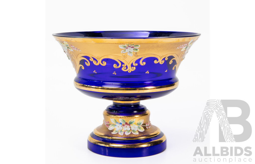 Vintage Bohemia 1930s Art Glass Vase/Bowl