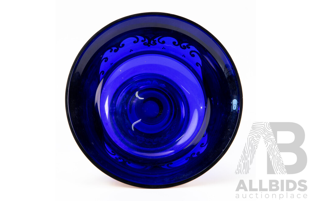 Vintage Bohemia 1930s Art Glass Vase/Bowl