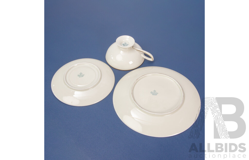 Winterling Roslau Bavaria Germany Gold 3 Piece Cup Saucer And Dessert Plate