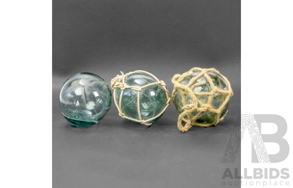 Collection Of 32 Small Glass Fishing Floats