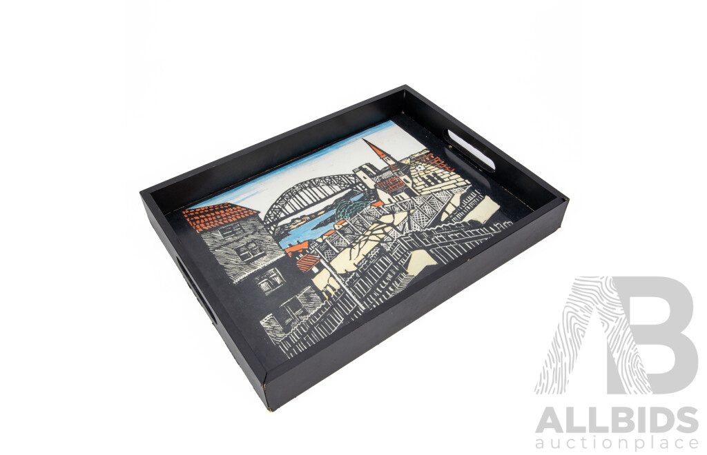 Rare Vintage C1932 Margaret Preston The Bridge From North Shore Drinks Tray