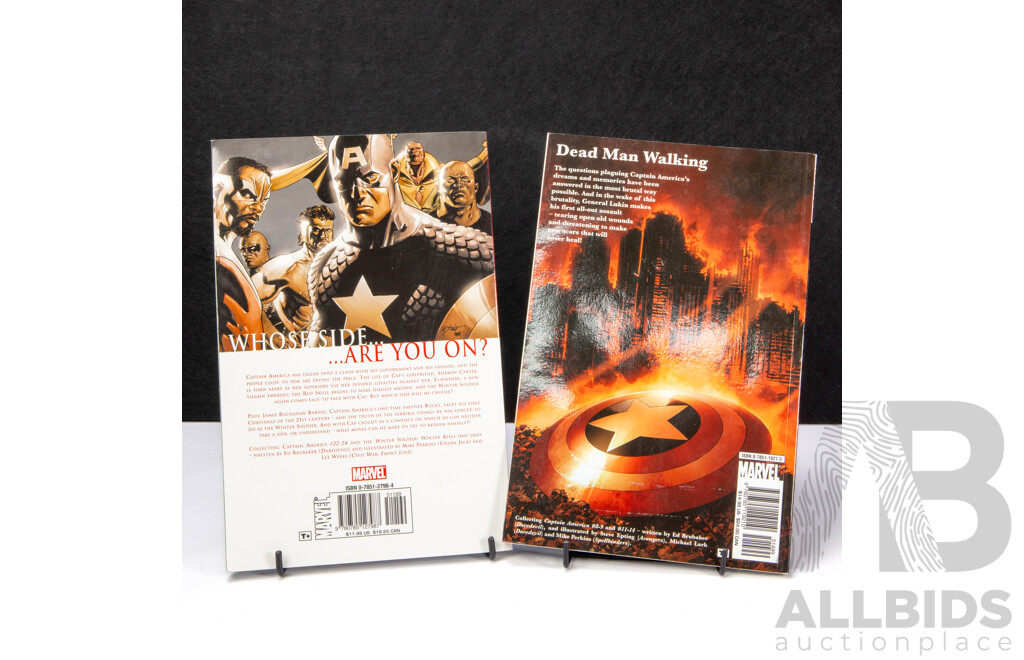 Pair of Captain America Marvel Comics Graphic Novels: 'Civil War' & 'Winter Soldier'