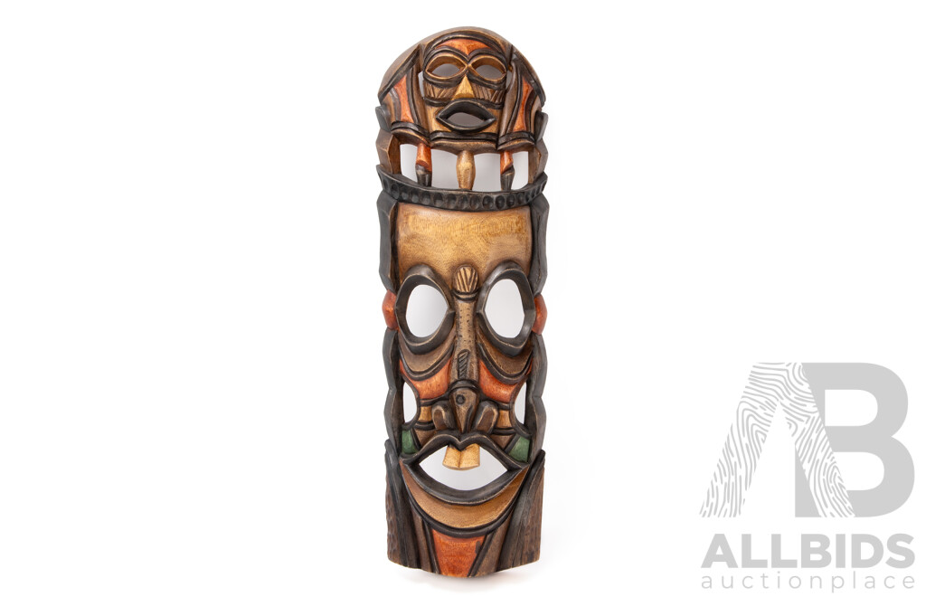 Three Spectacular Vintage Pacific Islands Tribal Masks