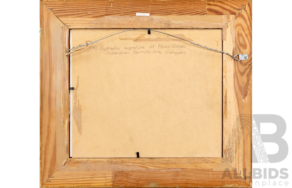 Framed Alan Jones Signed 1998 1st Day Cover Envelope 1998 Adelaide Grand Prix