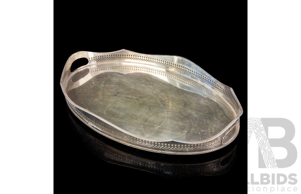 Collection Of 4 Silverplate Serving Trays