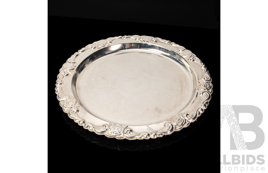 Collection Of 4 Silverplate Serving Trays