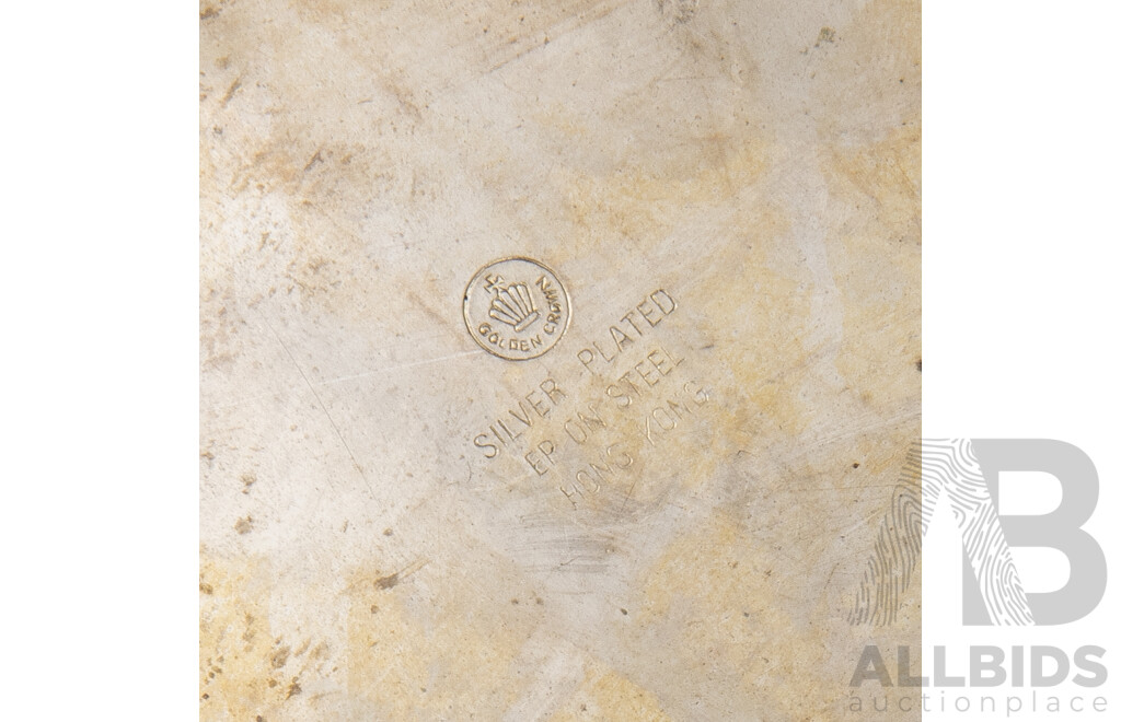 Collection Of 4 Silverplate Serving Trays