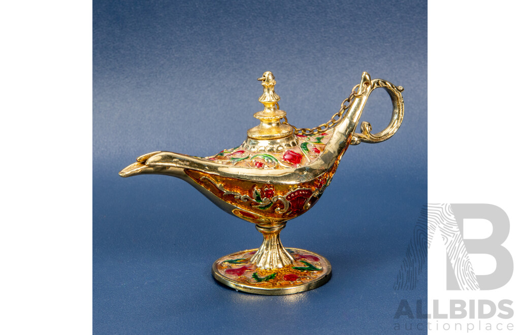 Beautiful Bejewelled Miniature Brass Genie Lamp