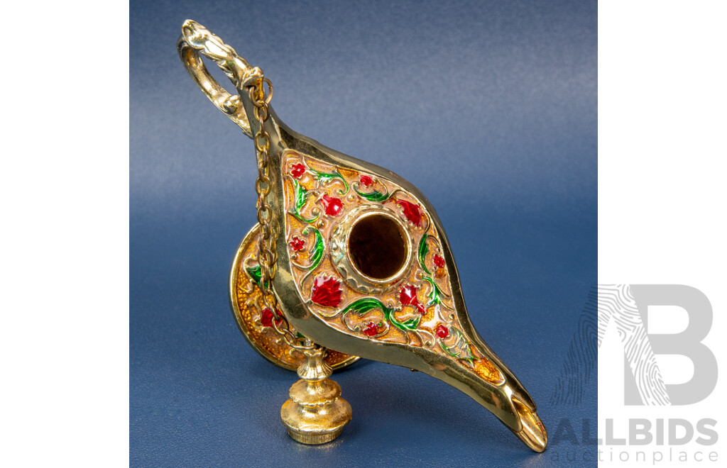 Beautiful Bejewelled Miniature Brass Genie Lamp
