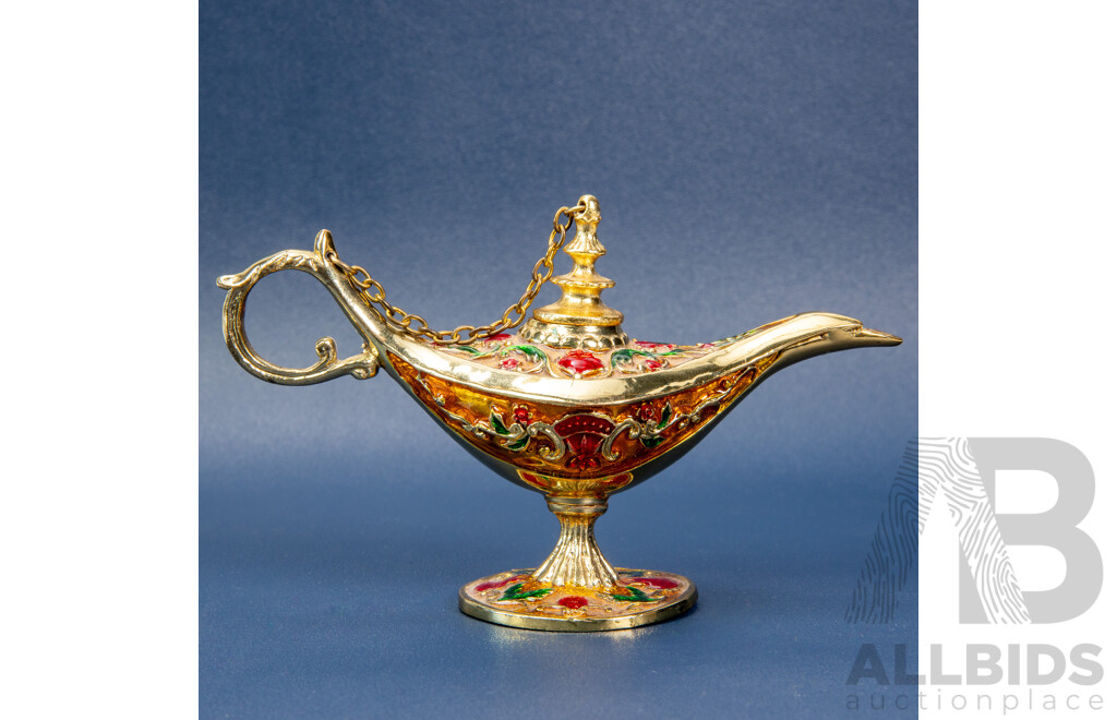 Beautiful Bejewelled Miniature Brass Genie Lamp