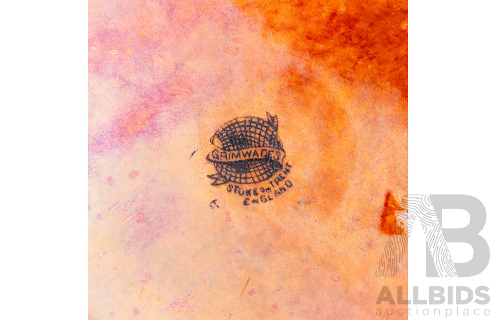 Pair of Antique/Vintage (1920s-1930s) Grimwades Lustre Plates with Galleon Pattern