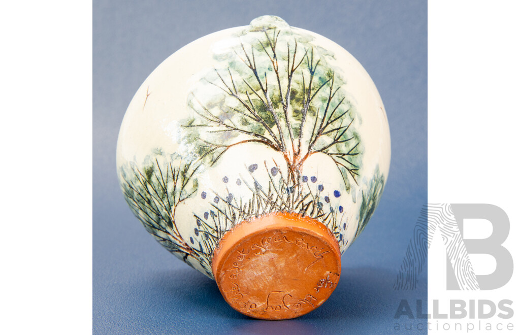 Peter Bolton (England) Art Pottery Small Tree Bowl 'Joy of the Sweet Green Earth'