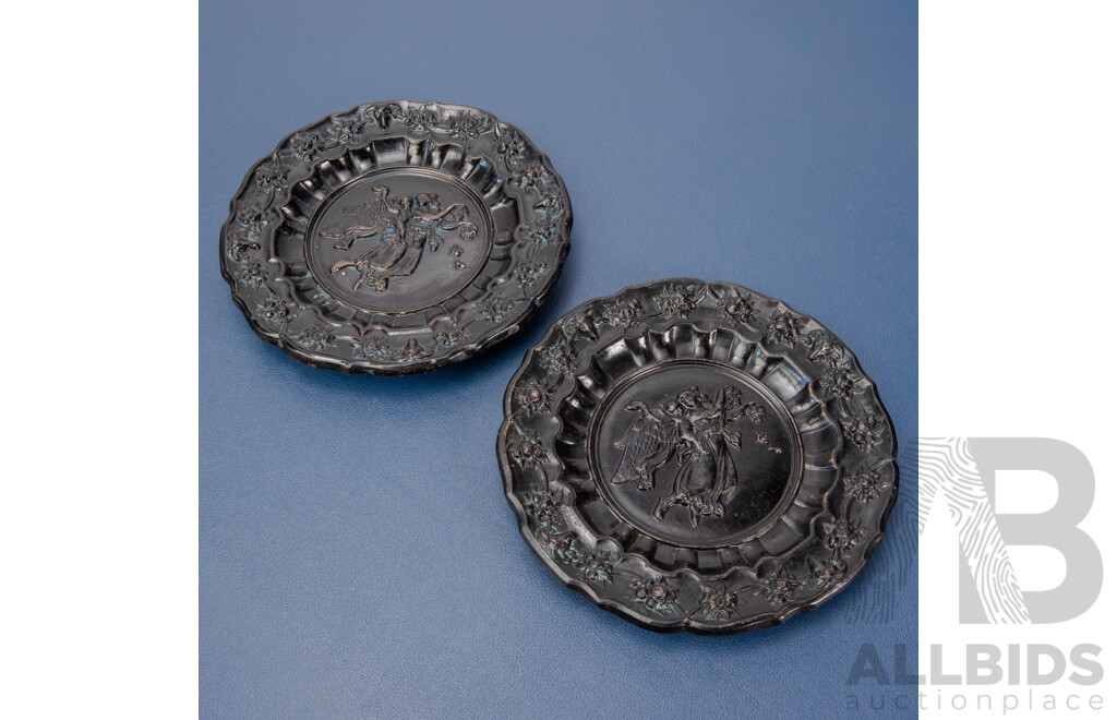 Pair of Antique William Schiller and Sons Baroque Plates