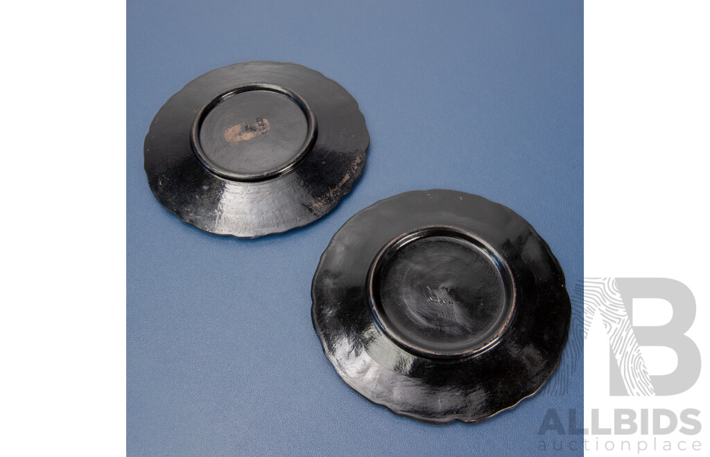 Pair of Antique William Schiller and Sons Baroque Plates