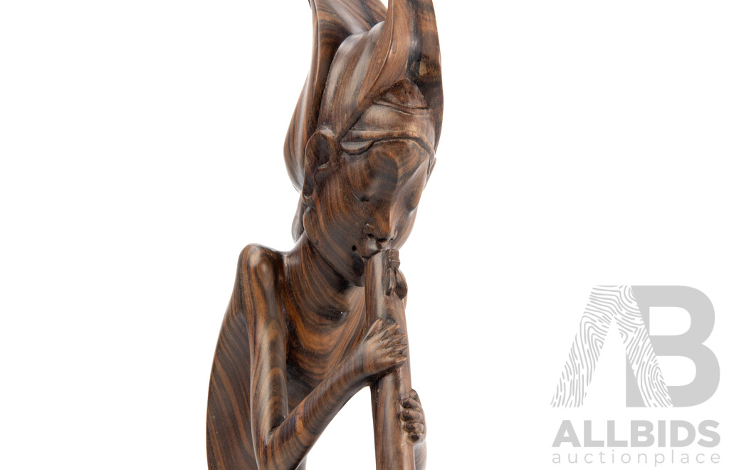 Beautiful Hardwood Indonesian Statue of Mother and Child