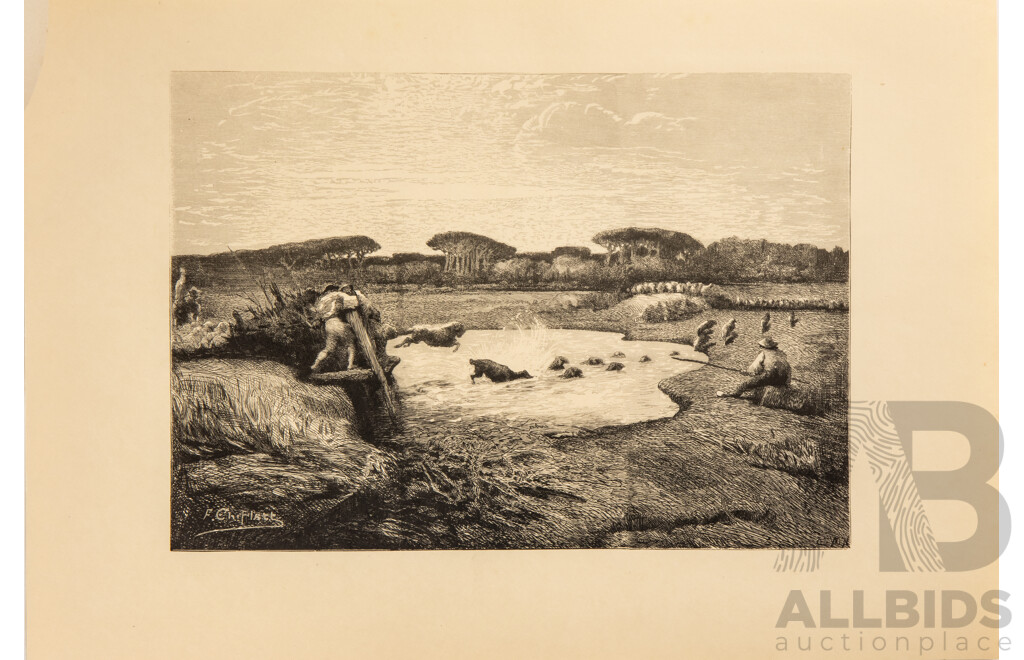 Absolutely Stunning Antique Folio of Approx 50 Francois Chifflart and Edmond Morin Woodblock Engravings