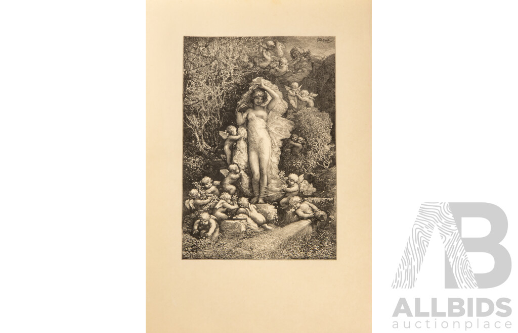 Absolutely Stunning Antique Folio of Approx 50 Francois Chifflart and Edmond Morin Woodblock Engravings