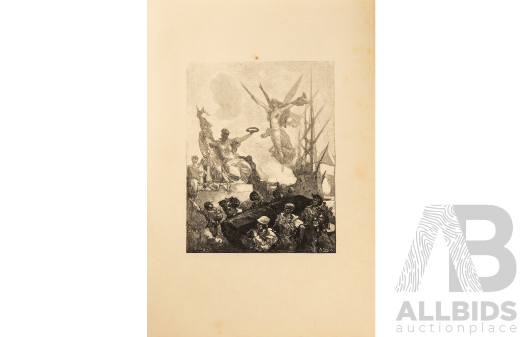 Absolutely Stunning Antique Folio of Approx 50 Francois Chifflart and Edmond Morin Woodblock Engravings