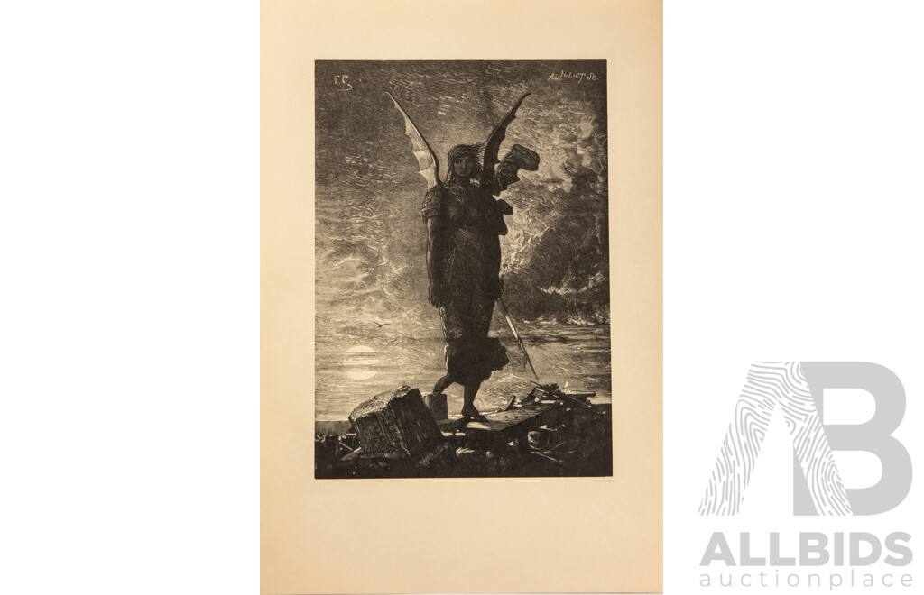 Absolutely Stunning Antique Folio of Approx 50 Francois Chifflart and Edmond Morin Woodblock Engravings