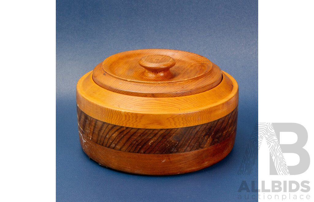 Beautiful 3 Timber Lidded Bowl - Tasmainian Myrtle, Blackwood, and Pine