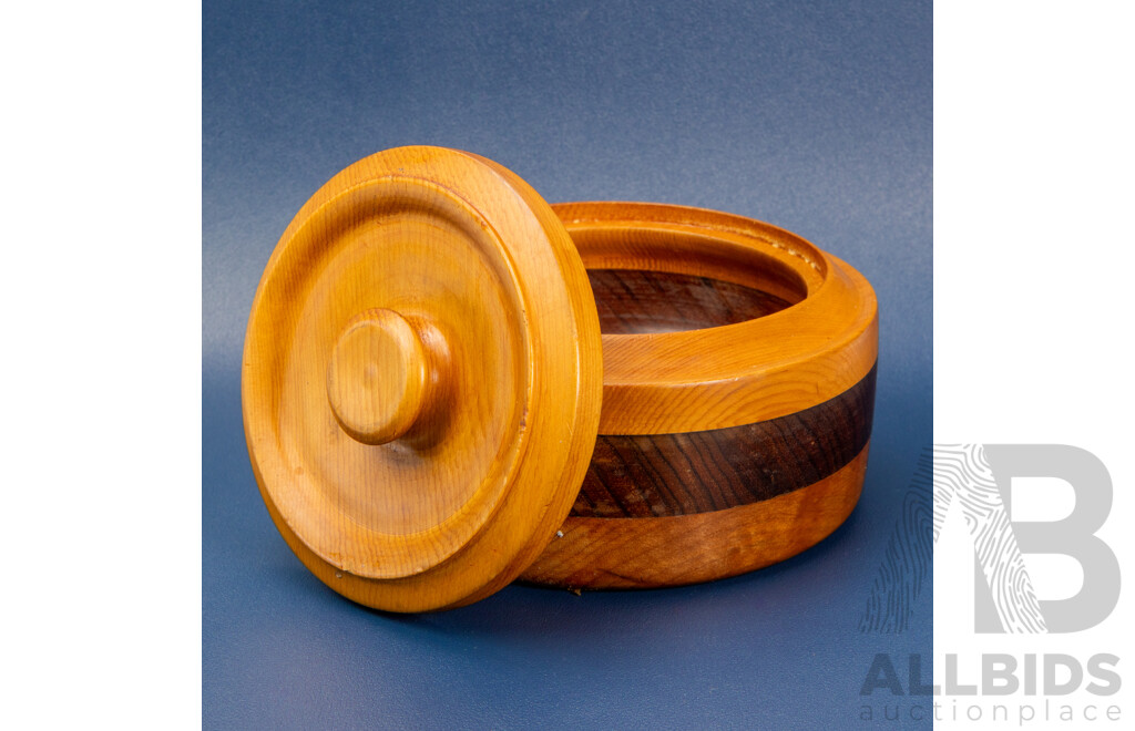 Beautiful 3 Timber Lidded Bowl - Tasmainian Myrtle, Blackwood, and Pine