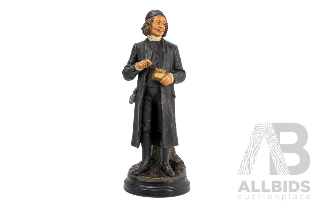 Antique (mid 19th Century) Bernard Bloch (Austrian 1836 - 1909) Terracotta/Porcelain Statue of Ebenezer Scrooge - #4074