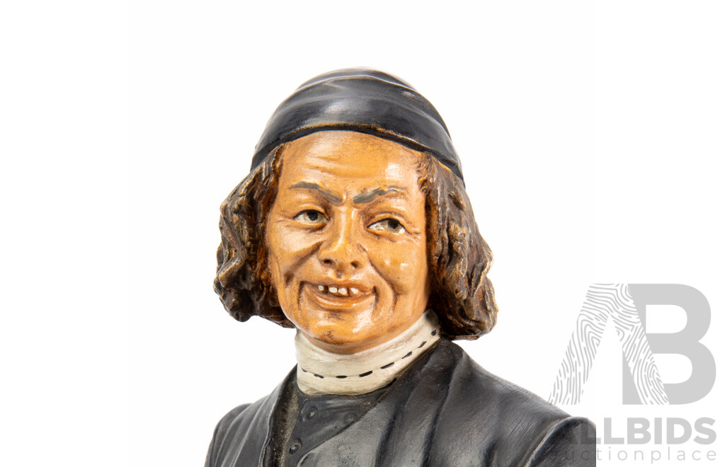 Antique (mid 19th Century) Bernard Bloch (Austrian 1836 - 1909) Terracotta/Porcelain Statue of Ebenezer Scrooge - #4074