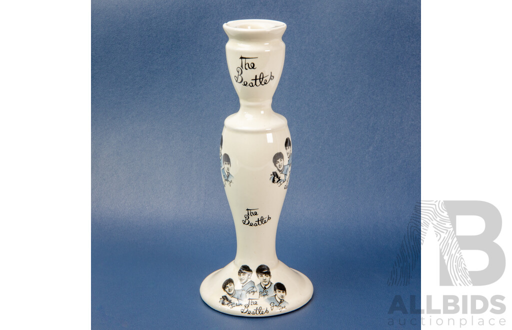 1980s Beatles Porcelain Candle Holder Made in Liverpool