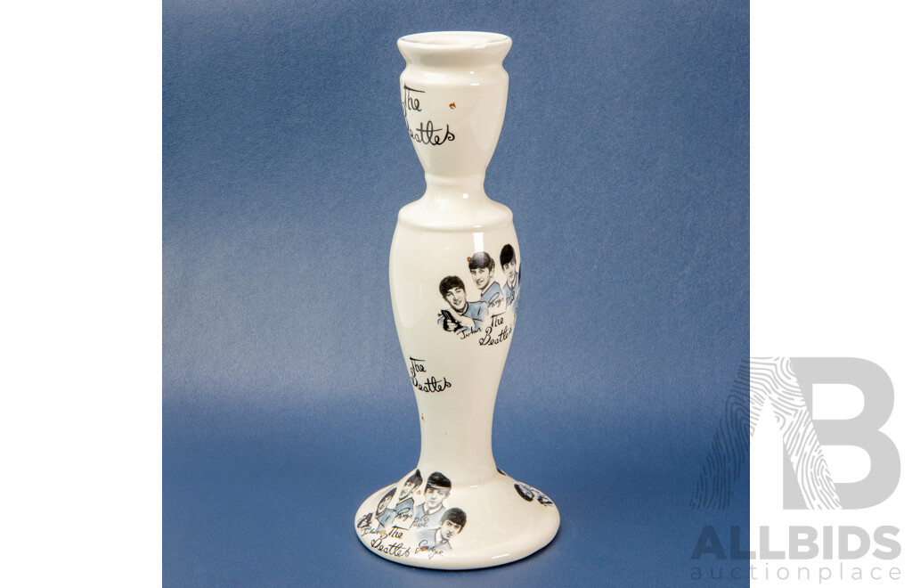 1980s Beatles Porcelain Candle Holder Made in Liverpool