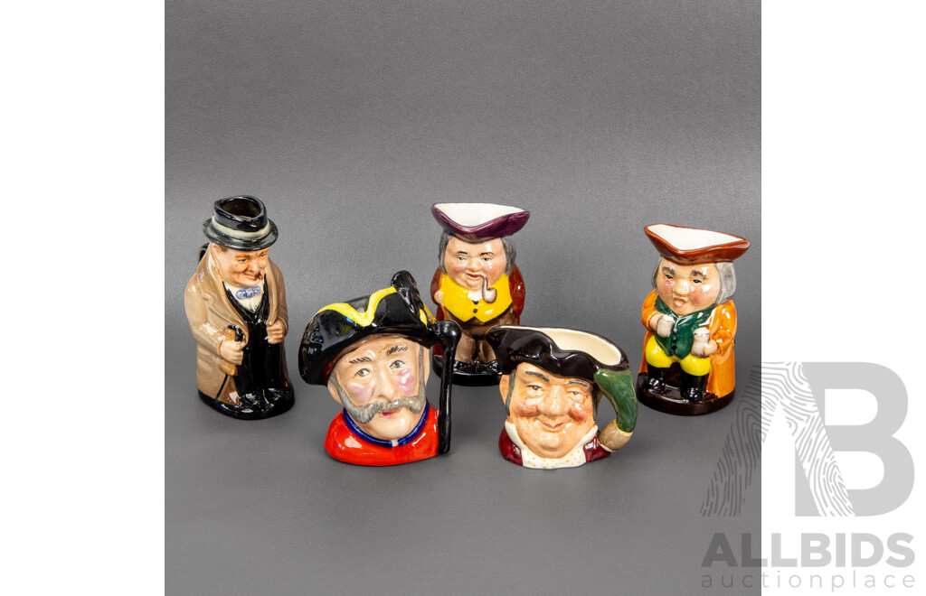 Collection of 5 Miniature Toby Jugs