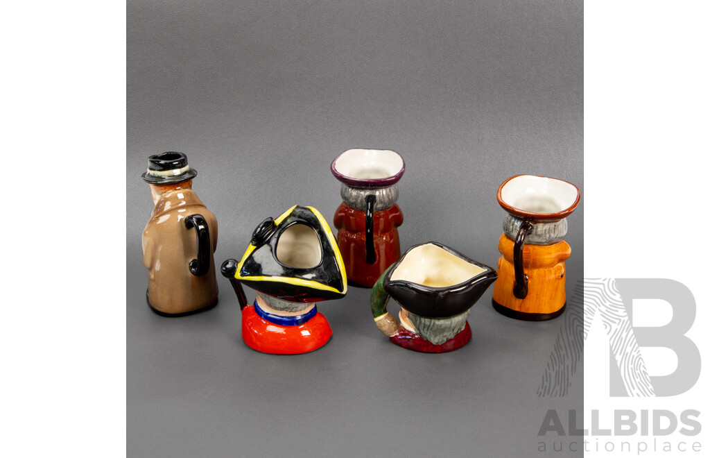 Collection of 5 Miniature Toby Jugs