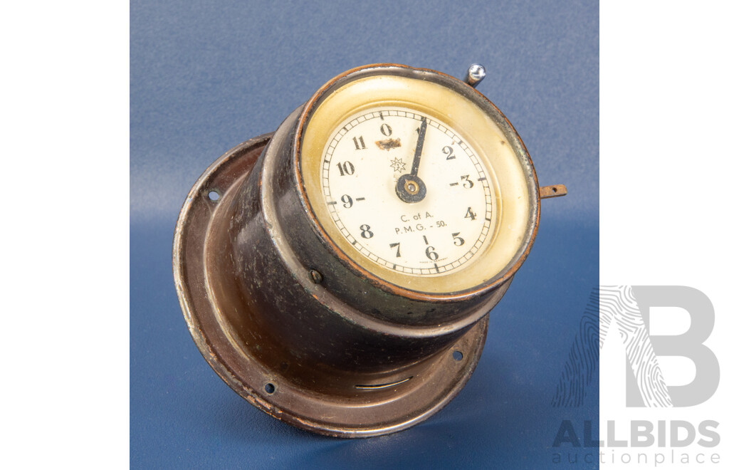 Vintage Wall Mount CoA Post Master General - Exchange Clock by Junghans Watchmaker