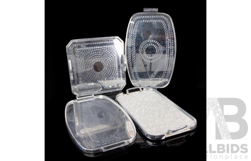 Collection of Silver Tone Vintage Trays