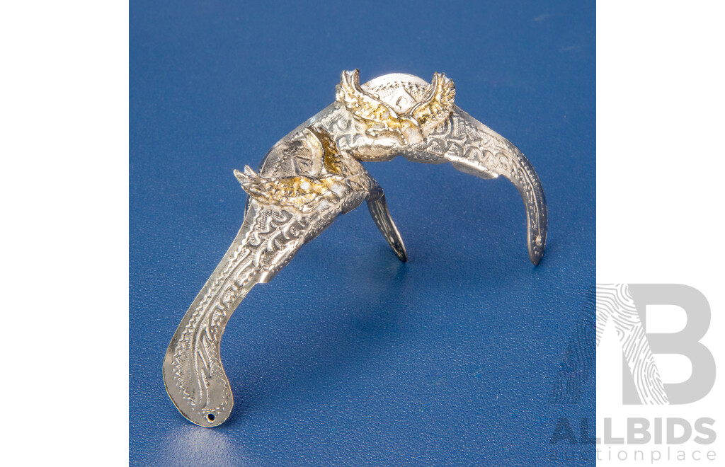 Set of Vintage Western Silvered Boot Toe Tips