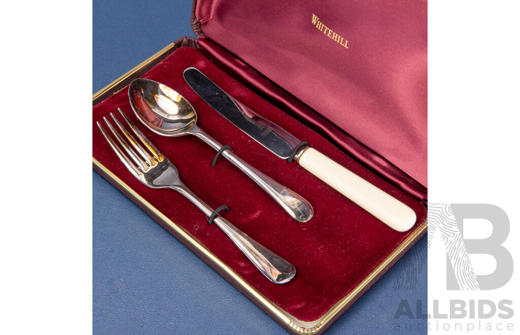 Children's Three-piece Whitehill Silver, Sheffield England EPNS A1