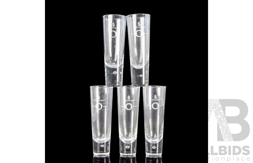 Set of 5 Rosemount Wine/Champagne Glasses