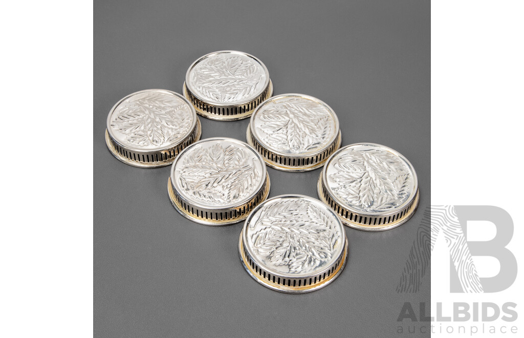 Set of 6 Silverplate Coasters