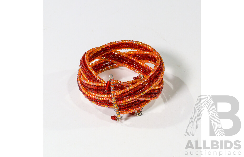 Vintage Beaded Middle Eastern Cuff Bangle