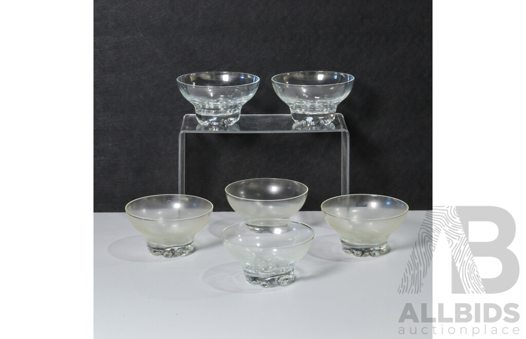 Set of 6 Vintage (1970s) Frosted Glass Dessert Bowls
